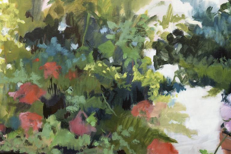 Original Impressionism Garden Painting by Cecilia Marchan