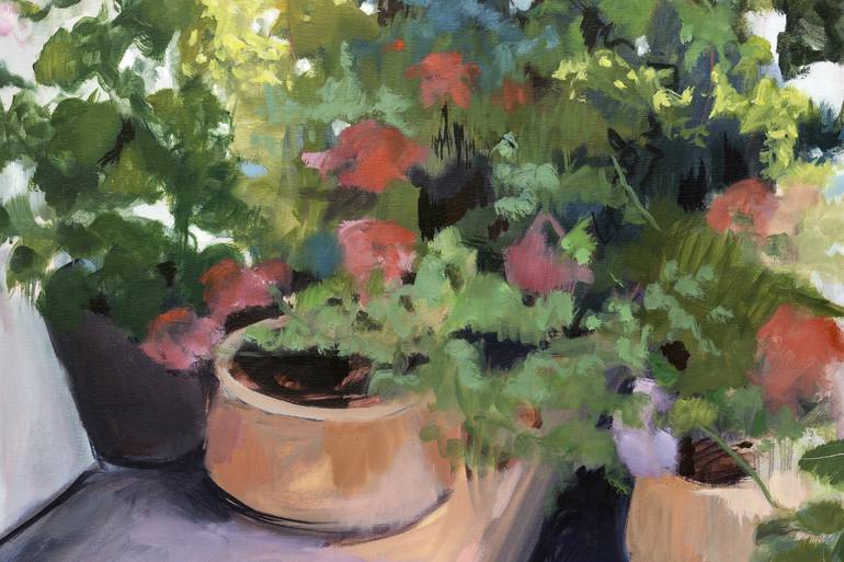 Original Impressionism Garden Painting by Cecilia Marchan