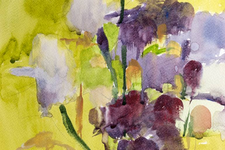 Original Expressionism Floral Painting by Cecilia Marchan