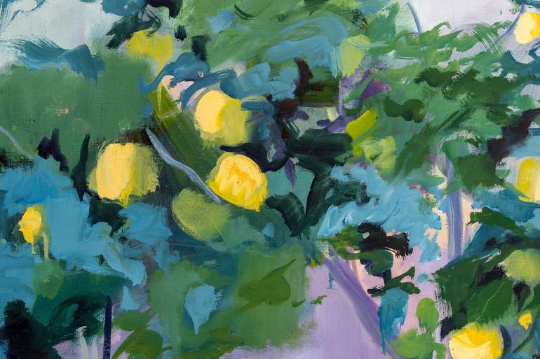 Original Impressionism Garden Painting by Cecilia Marchan