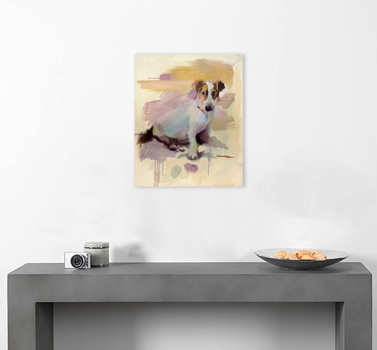 Original Expressionism Dogs Painting by Cecilia Marchan