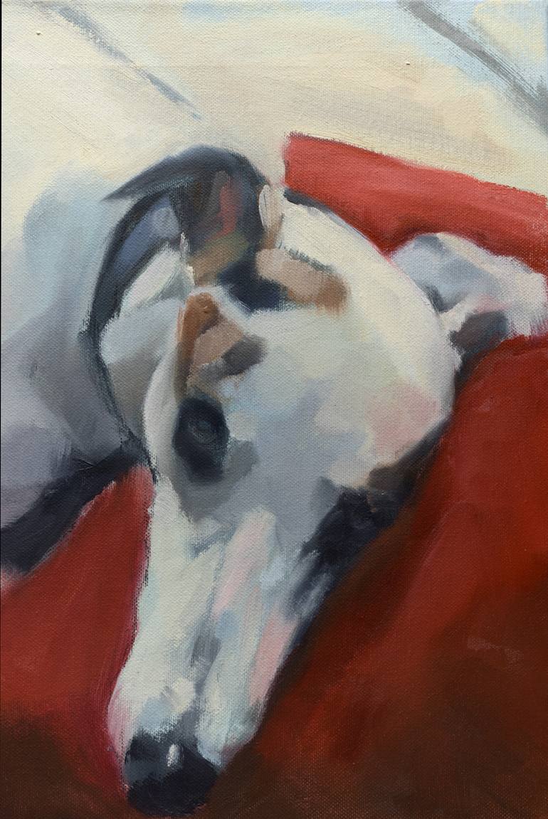 Original Expressionism Dogs Painting by Cecilia Marchan