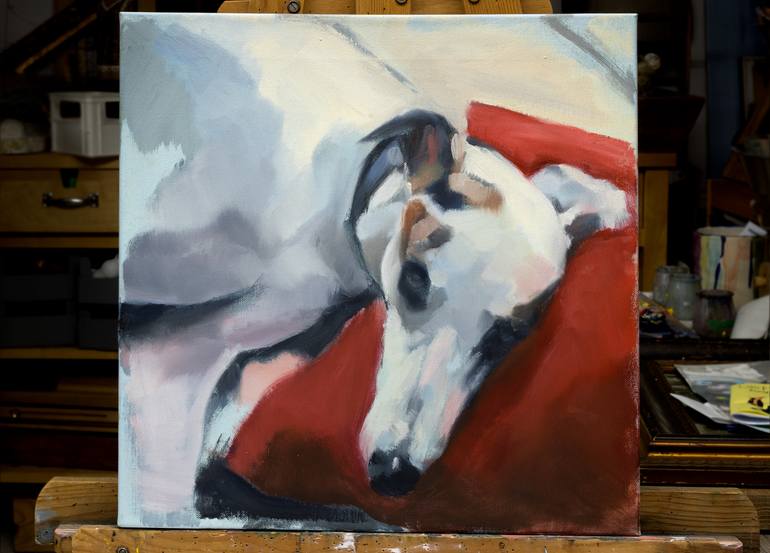 Original Expressionism Dogs Painting by Cecilia Marchan