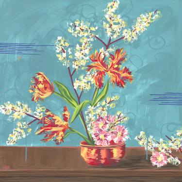 Original Floral Painting by Ewelina EFFE Czarniecka