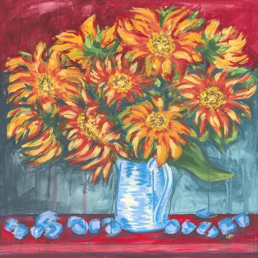 Original Expressionism Floral Paintings by Ewelina EFFE Czarniecka