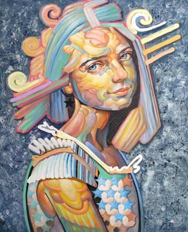 Original Figurative Women Painting by Bogdan Dide