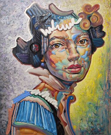 Original Surrealism Women Painting by Bogdan Dide