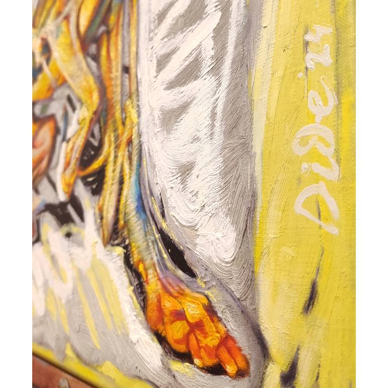 Original Abstract Expressionism Dogs Painting by Bogdan Dide