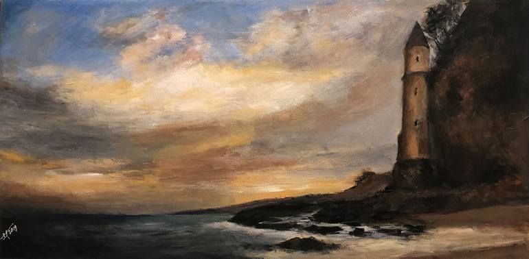 Victoria Beach Castle Turret In Laguna Painting By Terry Orletsky Saatchi Art