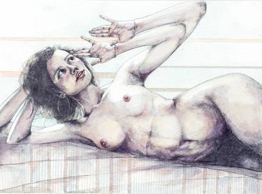 Print of Realism Nude Drawings by Zoe Lunar