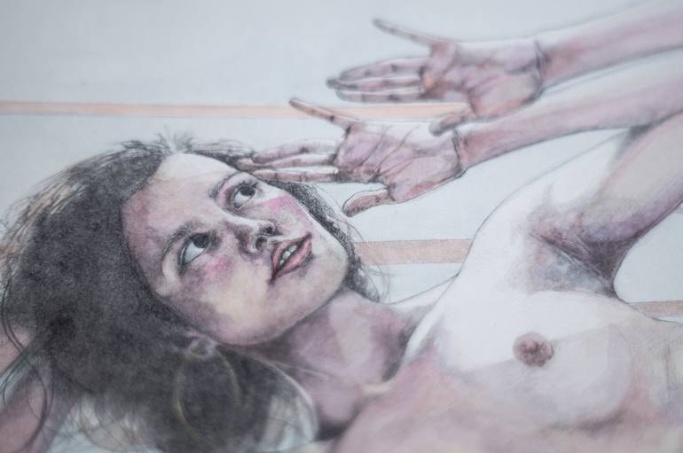 Original Realism Nude Drawing by Zoe Lunar