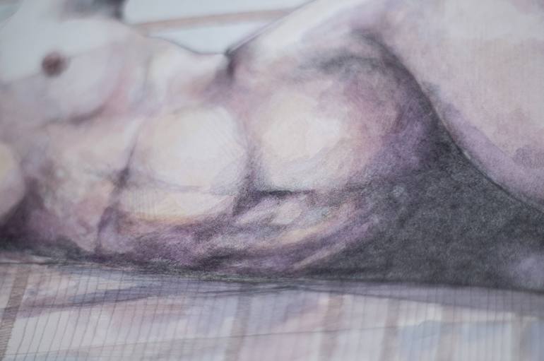 Original Realism Nude Drawing by Zoe Lunar