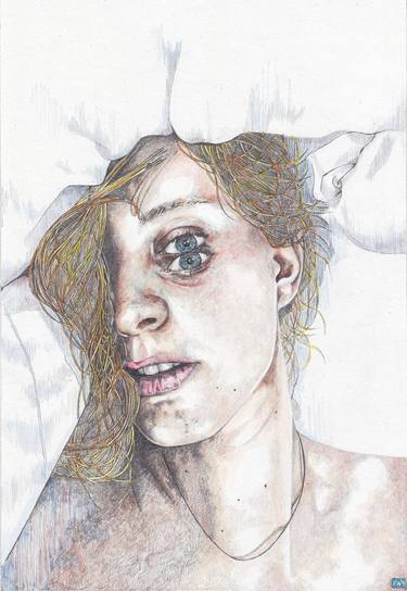 Print of Realism Portrait Drawings by Zoe Lunar