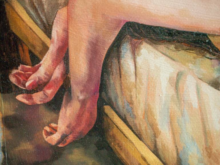 Original Figurative Nude Painting by Zoe Lunar