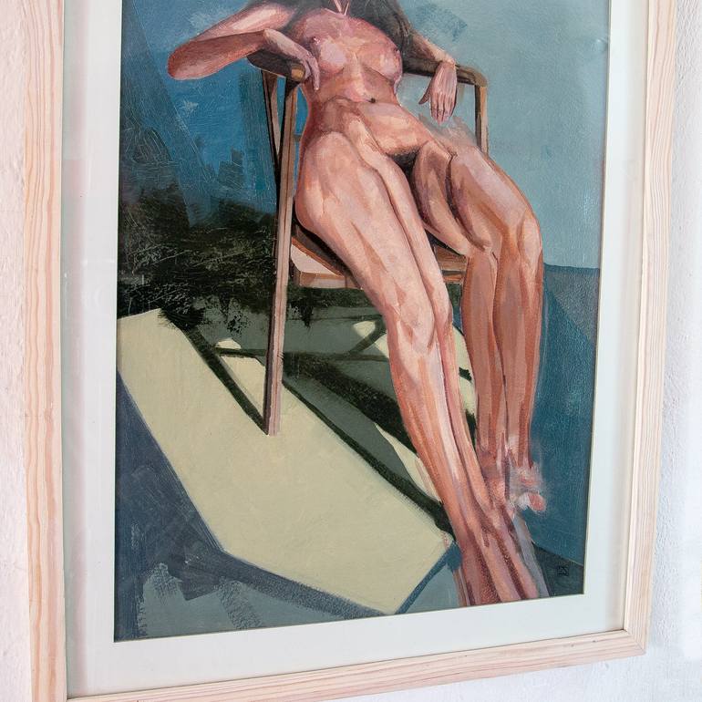 Original Surrealism Nude Painting by Zoe Lunar