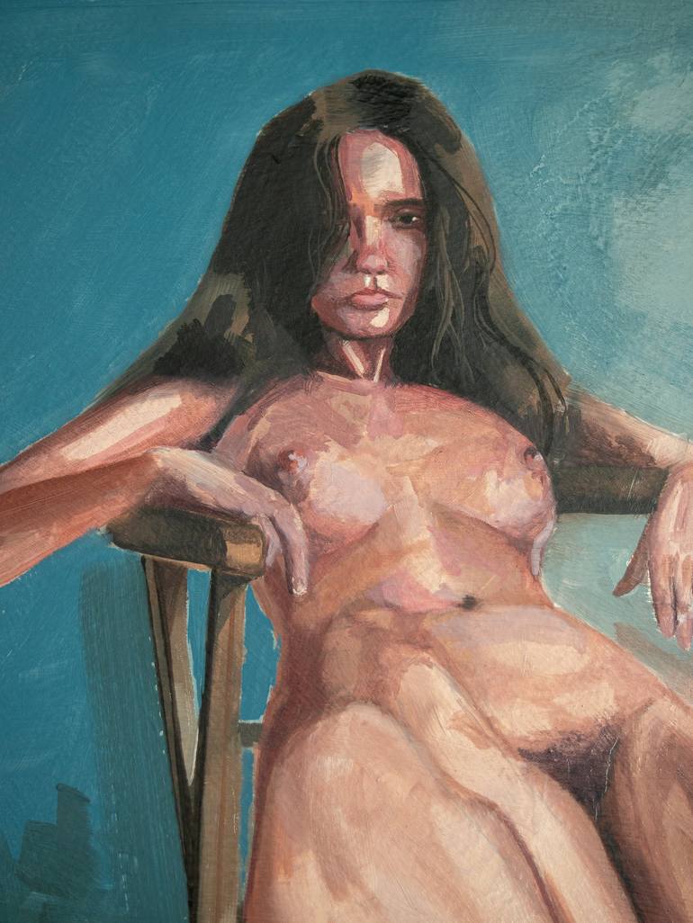 Original Surrealism Nude Painting by Zoe Lunar