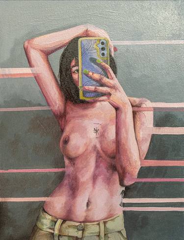 Original Figurative Nude Paintings by Zoe Lunar