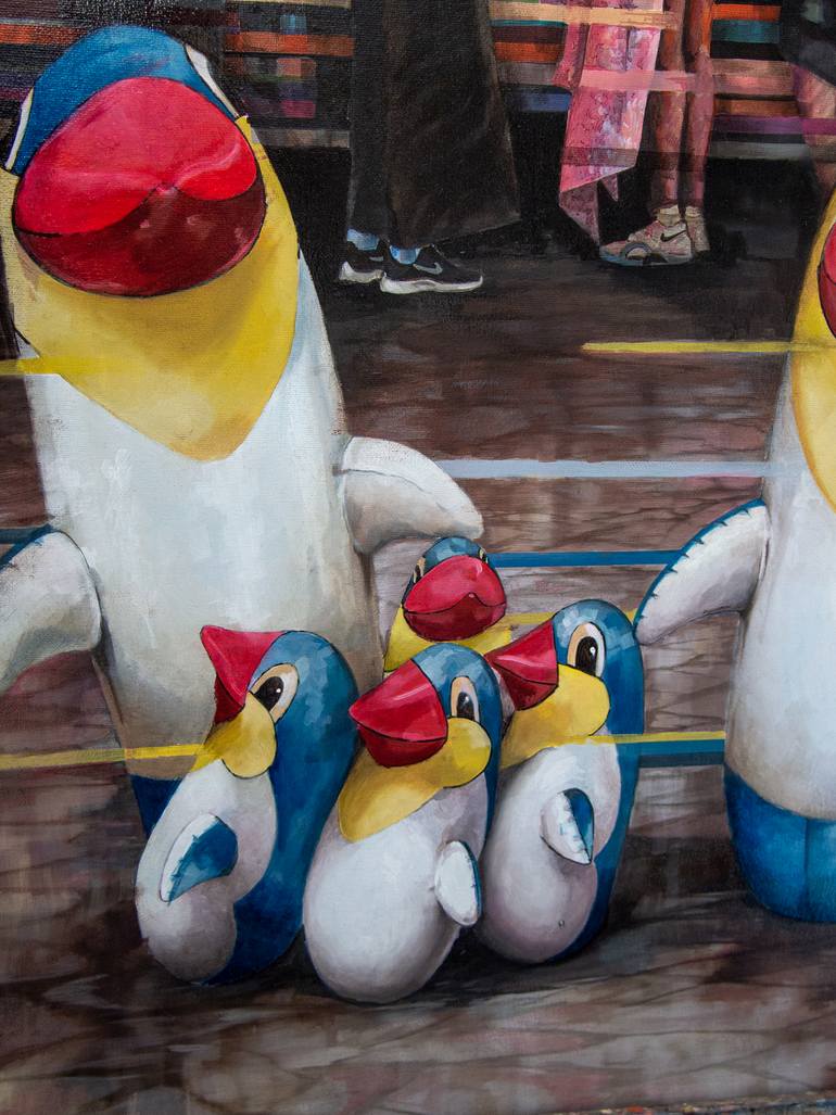 Original Surrealism People Painting by Zoe Lunar