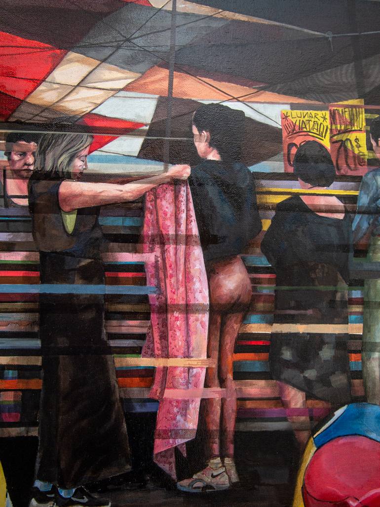 Original Surrealism People Painting by Zoe Lunar