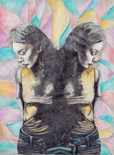 Original Surrealism Women Drawings by Zoe Lunar