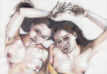 Original Surrealism Nude Drawings by Zoe Lunar