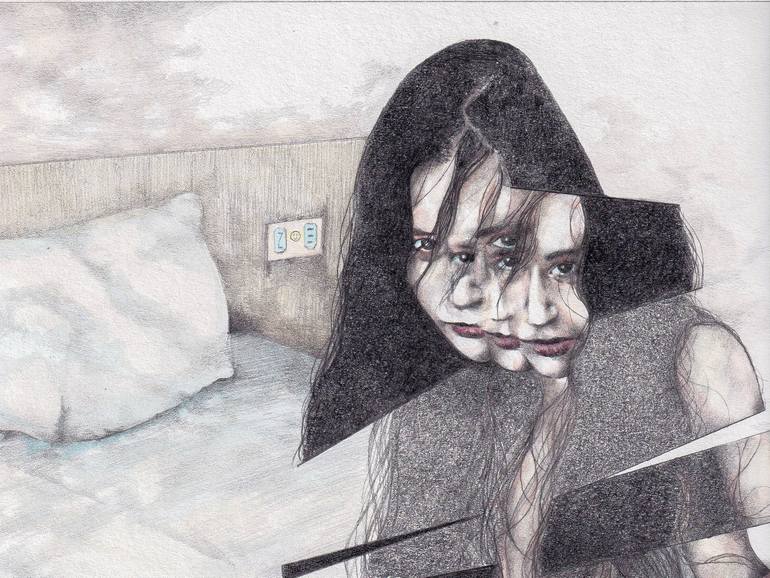 Original Realism Nude Mixed Media by Zoe Lunar