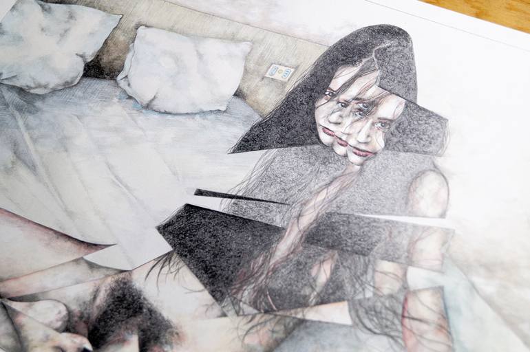 Original Realism Nude Mixed Media by Zoe Lunar