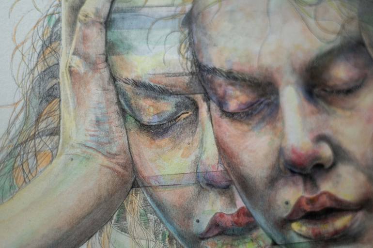 Original Realism Women Mixed Media by Zoe Lunar