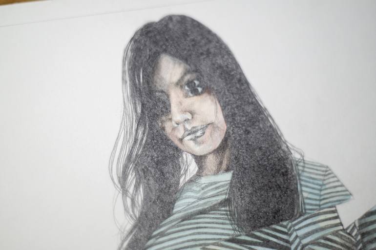 Original Realism Women Mixed Media by Zoe Lunar