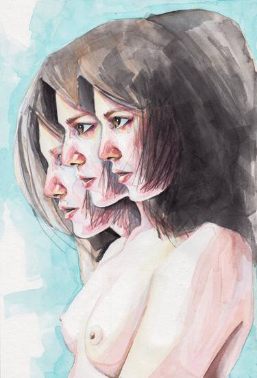 Original Realism Women Mixed Media by Zoe Lunar