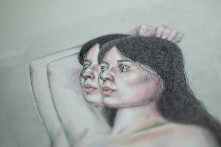 Original Realism Women Mixed Media by Zoe Lunar