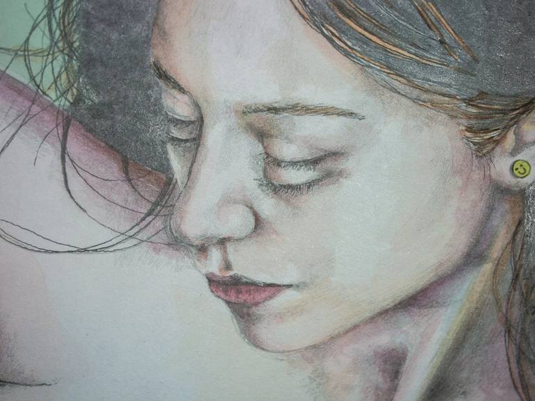 Original Realism Nude Mixed Media by Zoe Lunar