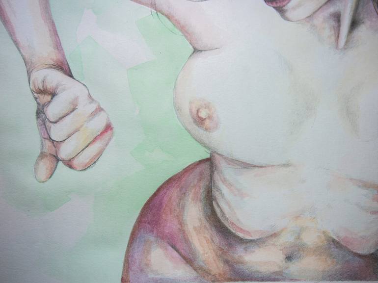 Original Realism Nude Mixed Media by Zoe Lunar