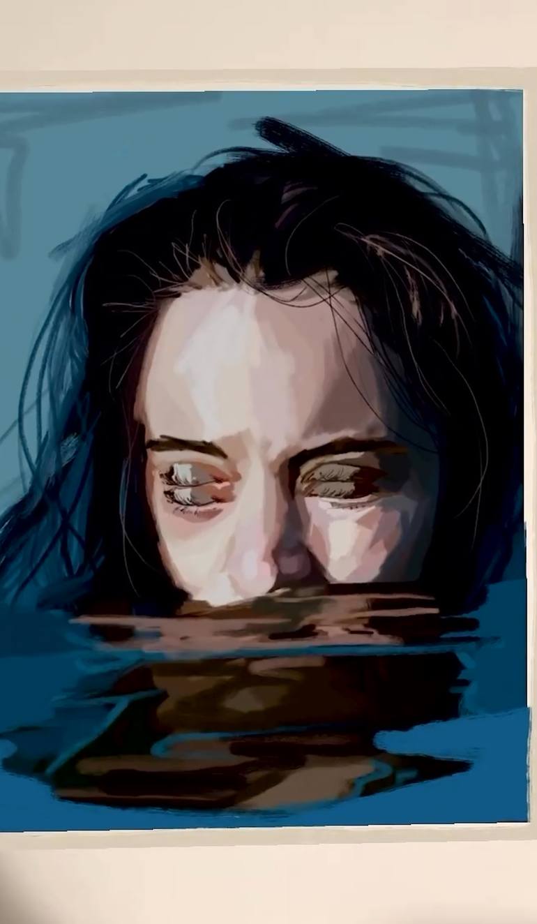 Original Realism Women Mixed Media by Zoe Lunar