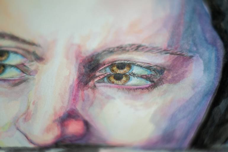 Original Realism Women Mixed Media by Zoe Lunar