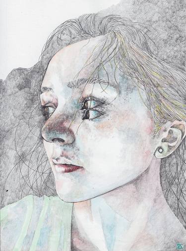 Original Realism Women Drawings by Zoe Lunar