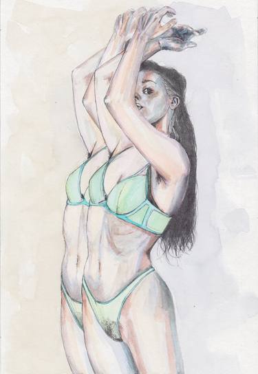 Original Realism Women Mixed Media by Zoe Lunar