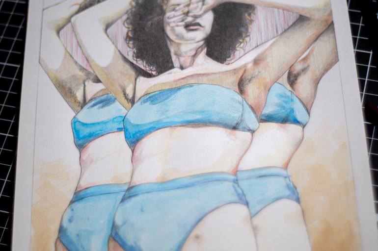 Original Realism Women Mixed Media by Zoe Lunar