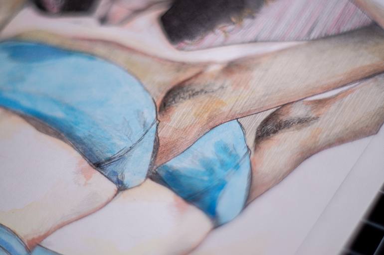 Original Realism Women Mixed Media by Zoe Lunar