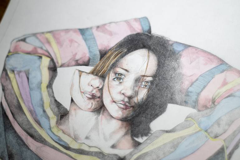 Original Realism Women Mixed Media by Zoe Lunar