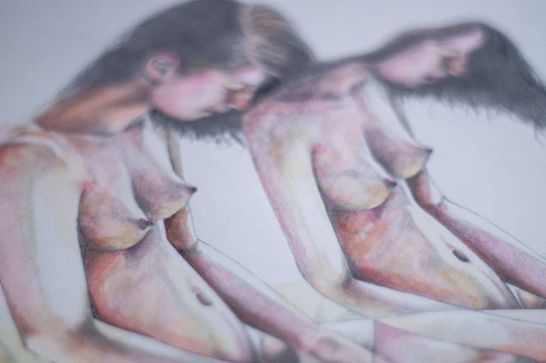 Original Realism Women Mixed Media by Zoe Lunar