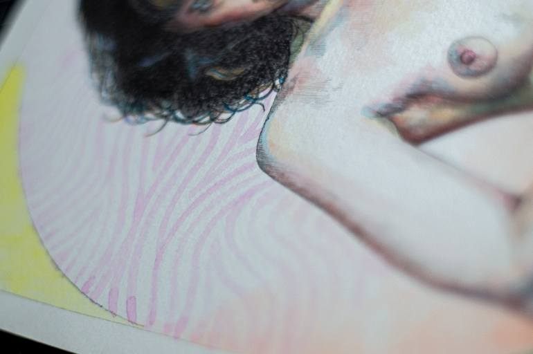 Original Realism Women Mixed Media by Zoe Lunar