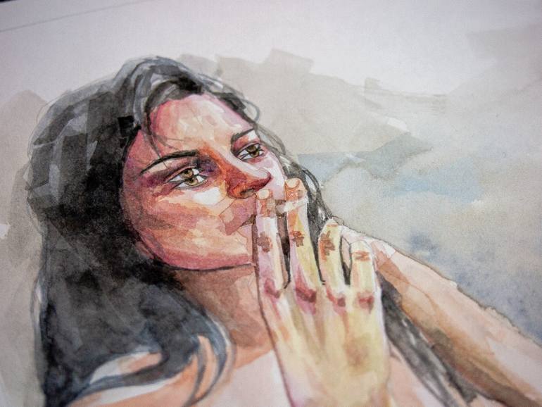 Original Realism Women Mixed Media by Zoe Lunar