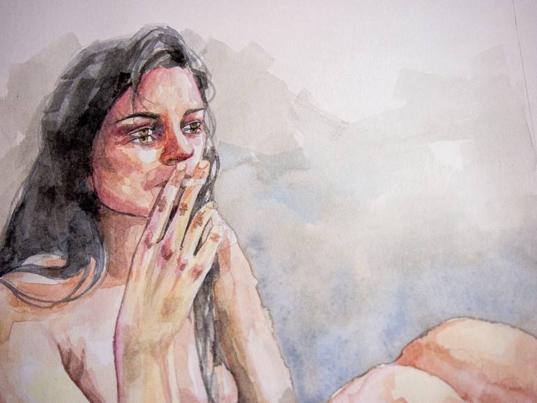 Original Realism Women Mixed Media by Zoe Lunar