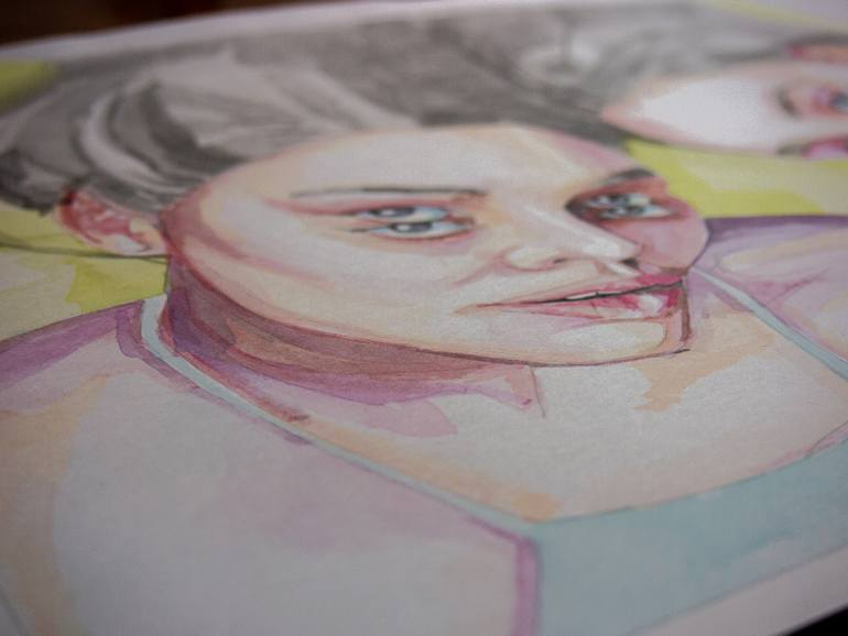 Original Realism People Mixed Media by Zoe Lunar