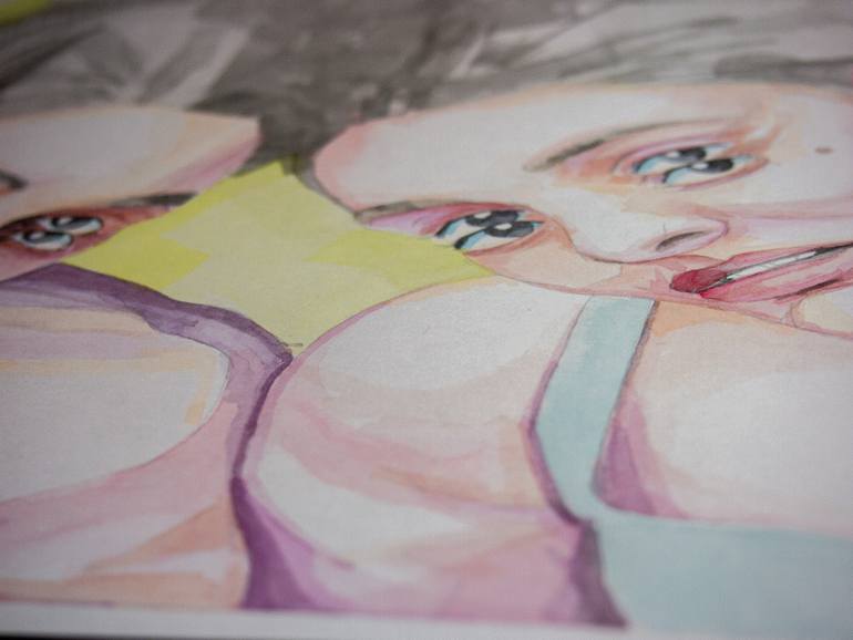 Original Realism People Mixed Media by Zoe Lunar