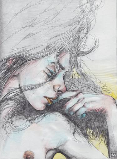 Original Realism Women Drawings by Zoe Lunar