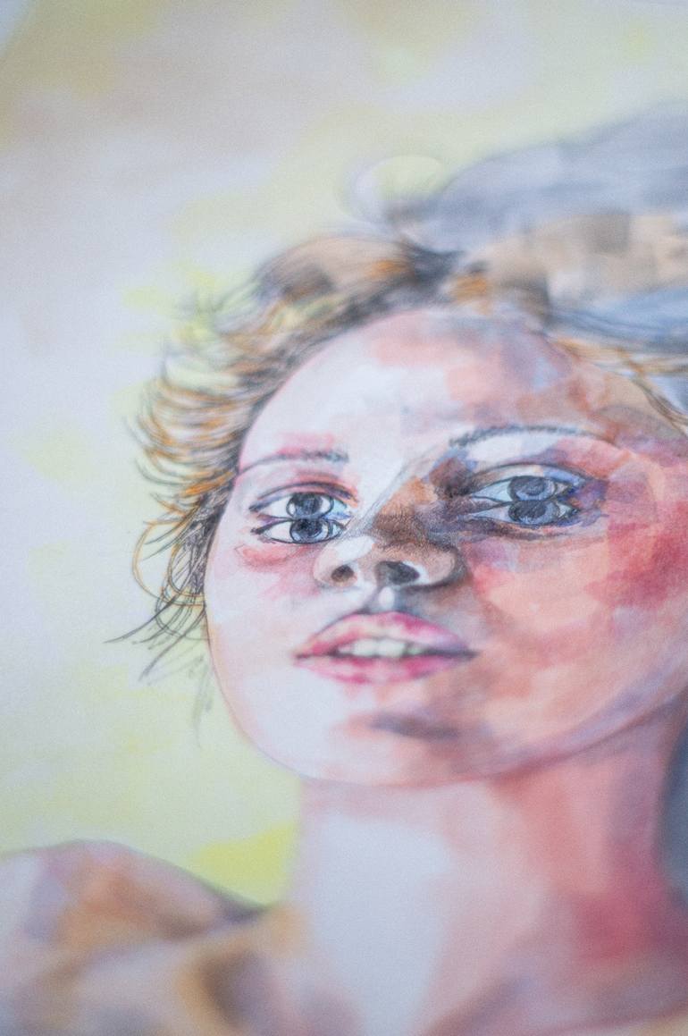 Original Realism Women Mixed Media by Zoe Lunar