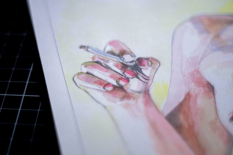 Original Realism Women Mixed Media by Zoe Lunar