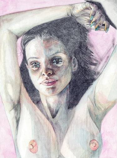 Original Realism Women Mixed Media by Zoe Lunar